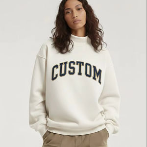 Sudadera de Forro Polar de Invierno para Mujer, Estilo Hip Hop, Cuello Alto, Oversize, Personalizable, Ecológica, de Moda Urbana, Superventas - Product Image 1