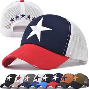 Gorra Trucker con Diseño de Estrellas, Malla Transpirable, Ajustable, Unisex, Estilo Casual para Exteriores, Primavera/Verano, para Adultos - Product Image 1