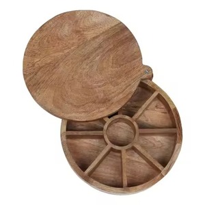 Decorative Wooden Spice Organizer Handmade Masala Storage Box High Quality Kitchen Display Use - Product Image 1