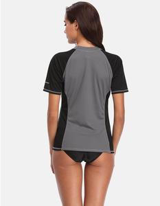 Meilleures ventes : Rashguards pour femmes UPF 50, manches courtes, en polyester, à compression, pour le surf et la natation, avec jupes intégrées - Product Image 5