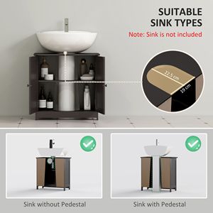 Mobiletto sottolavabo con 2 ante e ripiano regolabile (PVC) - Product Image 4
