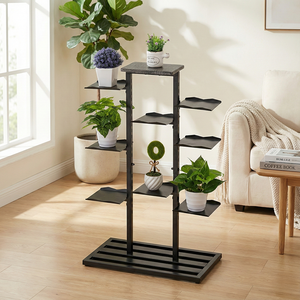 Home Storage Height Adjustable Plant Stand for Garden Patio Multi-Function Balcony Flower Pot <b>Shelf</b> Rack Storage Organizer - Product Image 6