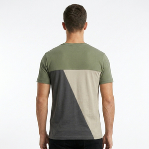 Camiseta de Hombre al por Mayor, Estilo Block Panel, Mezcla de Algodón de Alta Calidad, Informal, Personalizable, Fábrica de Ropa Sialkot - Product Image 4