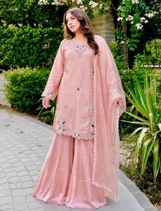 PRESENTING 3 PIECE STYLISH <b>TOP</b> PLAZAA AND DUPATTA WITH BEAUTIFUL EMBROIDERY WORK - Product Image 3