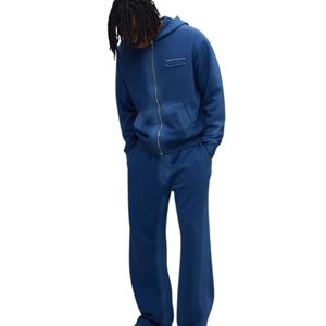 High Quality Adult <b>Tracksuit</b> Men Women Sweat Suit 2 Piece Set Sun Faded Screen Print Logo Streetwear OEM ODM - Product Image 4