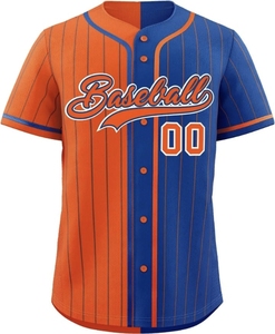 NEW OEM Customized Front 100% Polyester Quick Dry Light Weight Breathable Half Sleeve Baseball Jersey Cheap Price Wholesale - Product Image 4