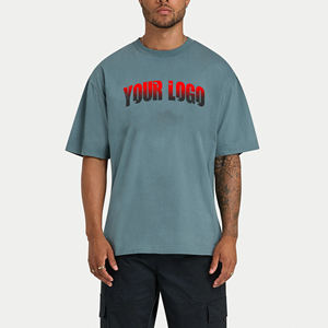 Camiseta de Algodón para Hombre con Logotipo Personalizado, Alta Calidad, Venta al Por Mayor, Estilo Urbano, Super Pesada 220gsm, Sólida, Oversize, Deportiva - Product Image 1