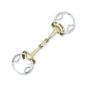Bocado de caballo de acero inoxidable con anillo suelto, 12.5CM, boquilla dorada, embalaje personalizado - Product Image 1