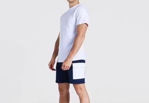 Men's Polyester/Cotton O-<b>Neck</b> Casual Sports T-Shirt Set Eco-Friendly Fleece Quick Dry <b>Light</b> Breathable Collar Fit Summer Set - Product Image 5