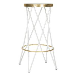 Silla de Bar Premium Hecha a Mano con Estructura Metálica y Asiento de Madera, con Reposapiés, Altura de Barra, Taburete para Hogar - Product Image 3