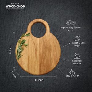 Planche à découper en bois artisanale, durable, pour légumes, fruits et viande, bois naturel rustique - Product Image 6