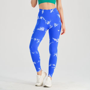 Leggings de yoga taille haute pour femme, effet push-up et froncé aux fesses, longueur intégrale, couleur unie, respirant, en Spandex/Nylon, sans couture - Product Image 5