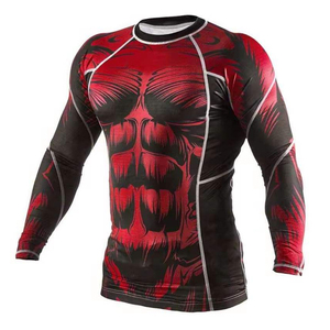 Rashguards pour hommes fabriqués au Pakistan, tissu extensible lourd 220g, séchage rapide, manches longues, pour l'entraînement, prix abordable - Product Image 1