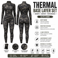 Ensemble de sous-vêtements thermiques pour femmes personnalisé, combinaison à manches longues avec fermeture éclair sur le devant, séchage rapide, extensible, pour les sports d'hiver, combinaison une pièce