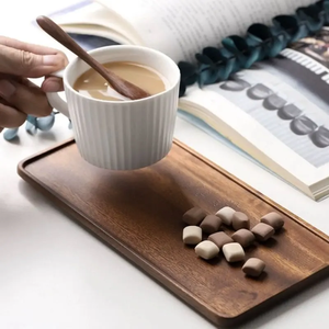 Walnut Wood Rectangular Tray Dry Bubble Tea Plate <b>Cake</b> Bread Breakfast Snack Tray Hotel Supplies Restaurant Tea Tray - Product Image 4