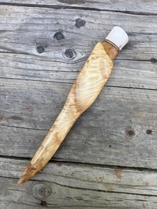 A&M Enterprises Handmade High Quality Fillet <b>Knife</b> Straight Stainless Steel Burl Wood <b>Handle</b> <b>Bone</b> Cap Outdoor Hunting - Product Image 5