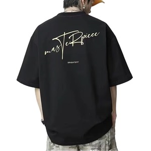 Camiseta de Manga Corta para Hombre, Tejida en Algodón 100%, Color Sólido, Talla Grande, Anti-Pilling, Estilo Americano, Alta Calidad 2026 - Product Image 1