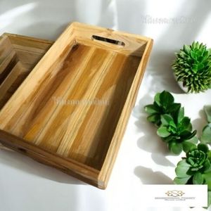 ถาดไม้ H CRAFT HAC-296 สั่งทำโลโก้ได้ OEM/ODM รูปทรงสี่เหลี่ยมผืนผ้า ดีไซน์ทันสมัย พร้อมหูจับ สำหรับโต๊ะอาหาร งานแต่งงาน - Product Image 5