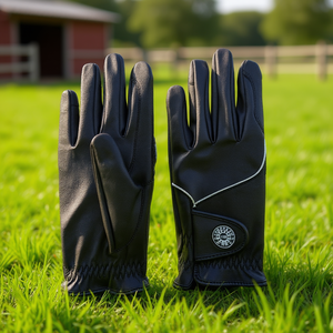 Equestrian Horse Riding <b>Gloves</b> Summer Lightweight Stretch Fabric Back Synthetic Leather Palm UV Protection Breathable Non-Slip - Product Image 3