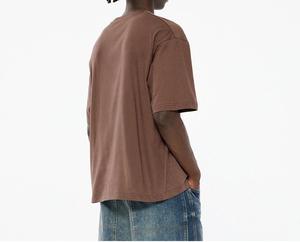 LOW MOQ Custom OEM Wholesale Boxy Fit Box T-Shirt Half Sleeve Breathable Raw Cut Edge Vintage Washed Boxy Tees Shirts Breathable - Product Image 5