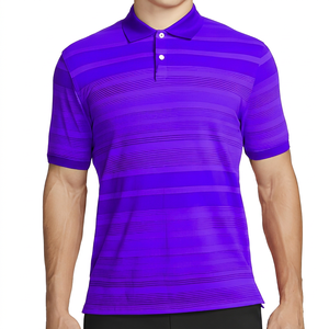 Polo à manches courtes pour homme, rayé rouge, à séchage rapide, en tricot, pour le golf - Product Image 6
