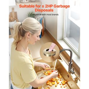 Interruttore ad aria da 2,5 pollici in acciaio inossidabile spazzolato oro per smaltimento rifiuti alimentari con prese UK/US - Product Image 5