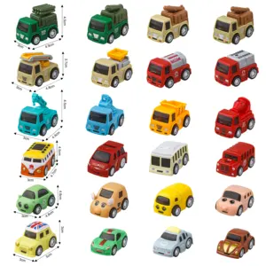 Các loại mini kéo trở lại xe xây dựng xe tải và đi đua xe đồ chơi chơi đặt trong vỏ trứng nhựa cho máy bán hàng tự động