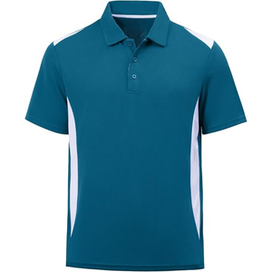 Chemise de golf pour homme, coupe classique, à manches courtes, boutonnée, en tissu tissé respirant et anti-boulochage, séchage rapide, en Spandex/Polyester, avec logo personnalisé - Product Image 1