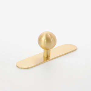 Bouton de meuble en laiton massif avec plaque décorative, bouton de tiroir moderne doré pour armoire de cuisine, quincaillerie de meuble - Product Image 3