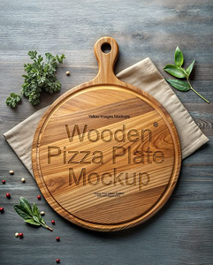Bandeja Redonda de Madera para Pizza, Tabla de Servir de Madera de Acacia, Diseño Rústico, Estilo Minimalista, Bandeja Duradera para Quesos y Charcutería - Product Image 4