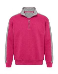Custom Quarter Zip Sweatshirt <b>For</b> <b>Men</b> 100% Cotton Fleece <b>Pullover</b> Casual Streetwear Stand Collar Contrast Panel Hoodie <b>For</b> <b>Men</b> - Product Image 1