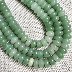 Perles de pierre naturelles en gros 4*6mm 5*8mm, perles rondelles en aventurine verte pour la fabrication de bijoux - Product Image 1