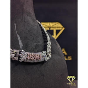 Collar de cadena cubana estilo hip hop con diamante moissanita y cierre personalizado, cadena de lujo para hombres y mujeres de Trisha Jewels - Product Image 6
