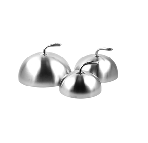 Couvre-plat en acier inoxydable pour steak, style occidental, avec poignée, fournisseur en gros - Product Image 1