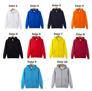 Men's Navy Blue Full <b>Zip</b> Hoodie Fleece Sweatshirt Regular Fit <b>Hooded</b> Jacket Solid Color Autumn Wear - Product Image 6