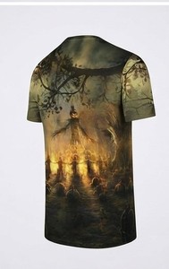 Camiseta Gráfica de Halloween al por Mayor, Personalizada, de Algodón, Unisex, Corte Regular, Cuello Redondo, Manga Corta, Estilo Casual, para Fiestas - Product Image 3