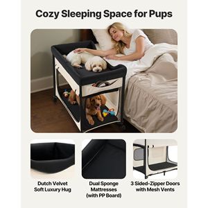 XL lettino rialzato per animali domestici letto pieghevole a castello con ruote e borse laterali Comfort per il tuo amico peloso - Product Image 3