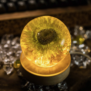 Lamp Dried Flower , Epoxy Resin Lamp Wood, <b>Night</b> <b>Light</b> Wood, Custom Resin Lamp, Unique Home Decor, Bedside Lamp Wood - Product Image 3