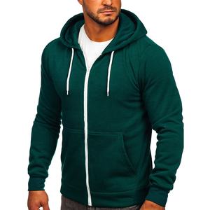 Sudaderas con capucha cálidas ligeras de invierno para hombre con cremallera frontal completa Color sólido Moda con cremallera frontal Liso teñido - Product Image 1