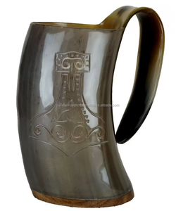 Taza de Corno Natural Vikinga Hecha a Mano con Diseño de Animal, Logotipo Personalizado, Acabado Pulido, Material Orgánico Duradero - Product Image 3