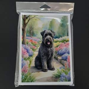 Bouvier Des Flandres Whimsical Spring Path Tarjetas de felicitación Paquete de 8 A7 Tamaño 5x7 Tarjetas de notas en blanco con sobres - Product Image 3