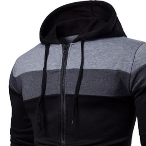 Sudadera con Capucha y Cremallera para Hombre, Estilo Color Block, Corte Ajustado, Informal, Otoñal, Tejida, Mezcla de Poliéster y Algodón, Marca Harry Johnson Production - Product Image 3