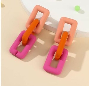 Glossy Marble Resin Drop Earrings For Gift Event Festive Contemporary Women Statement Acrylic Jewelry Boho Resin <b>Accessories</b> - Product Image 4