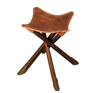 Silla Plegable de Caza de Cuero Genuino de Alta Calidad, Novedad 2026, Portátil, Agradable al Tacto, Asiento Triangular para Acampar al Aire Libre - Product Image 1