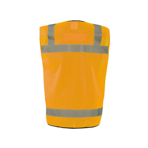 High Visibility Reflective Safety Vest with Zipper Mesh <b>Fabric</b> Utility Pockets and <b>Silver</b> Reflective Stripes for men - Product Image 2