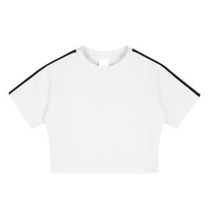 Camiseta Corta de Verano para Mujer de Alta Calidad, Estilo Boxy, de Secado Rápido, con Logotipo Personalizado, Camiseta Corta de Alto Rendimiento con Cintas Adhesivas para Enfriamiento - Product Image 3