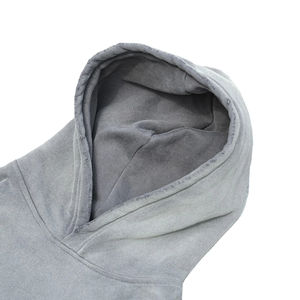 Sudadera con capucha teñida al por mayor para hombre, jersey personalizado con estampado liso de forro polar, transpirable, de secado rápido, ecológico, para otoño - Product Image 5