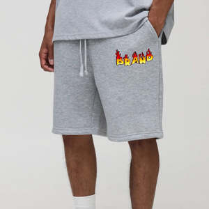 Custom Logo Casual Loose Sports Cotton Shorts Breathable Jogging Training Workout Men's Shorts With Drawstring shorts - Product Image 1