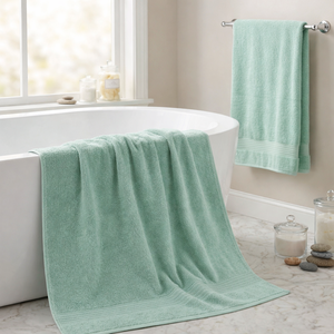 ชุดผ้าขนหนูอาบน้ำแบบทอ 2 ชิ้น หรูหรา 100% ผ้าฝ้ายเนื้อนุ่ม ซึมซับดี ทันสมัย สำหรับใช้ในบ้านและห้องน้ำ รับสกรีนโลโก้ - Product Image 2