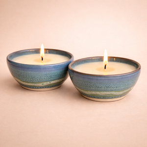 Sea Breeze Ceramic Candle Vessel Wide Deep Bowl Thick Durable Heat Resistant Smooth Glaze Single Wick Elegant Home Decor - Product Image 2